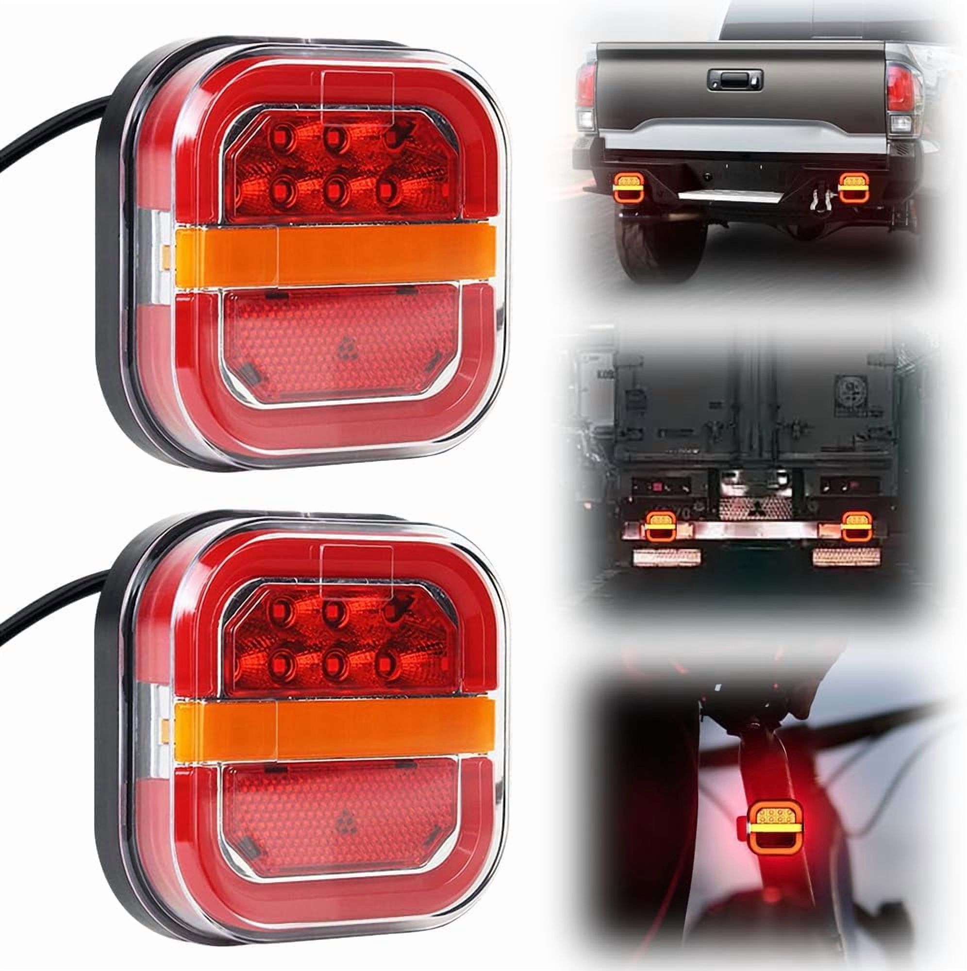 todays deals Wireless Brake Lights for Trailer, 2025 New Wireless Trailer Lights for Towing, Magnetic Wireless Led Trailers Rear Lights Kit with Brake and Turn Signals, Waterproof (2Pcs Regular)